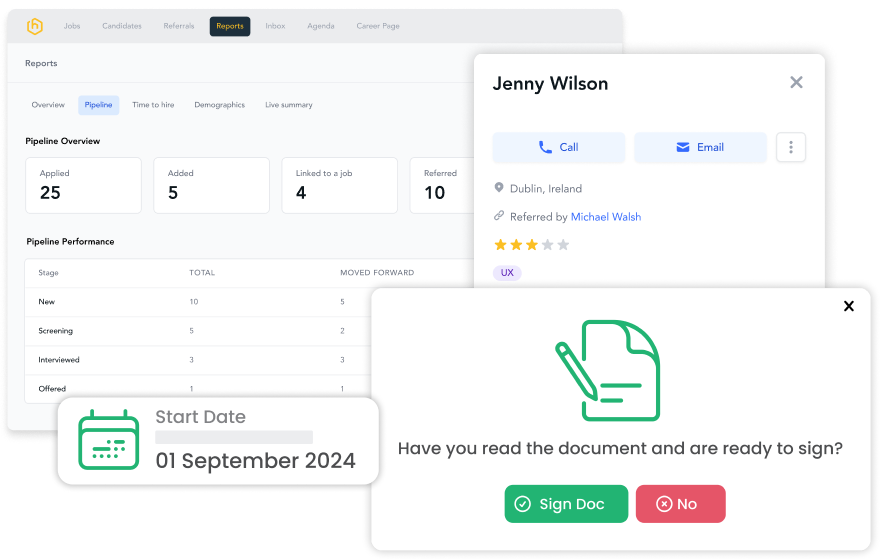 Easy onboarding with online acknowledgements