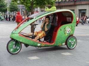 pic of rickshaw driver for blog post about driving for work obligations