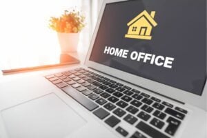 Laptop with Home Office displaying on the screen
