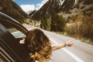 girl in car