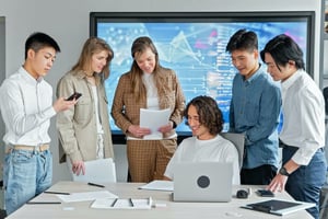 People working