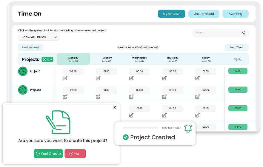 Track, Create and Assign Projects
