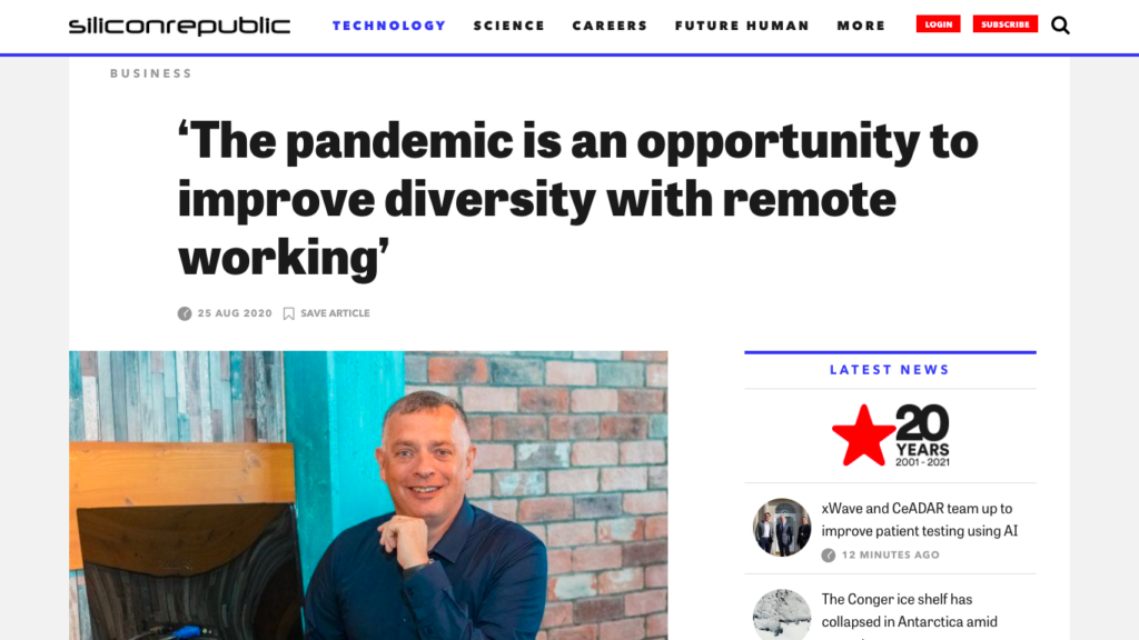 ‘The pandemic is an opportunity to improve diversity with remote working’