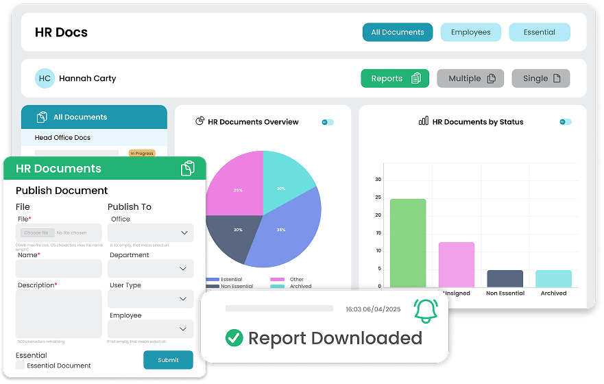 HRLocker Charts and Reports Screenshots