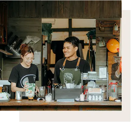 Baristas working
